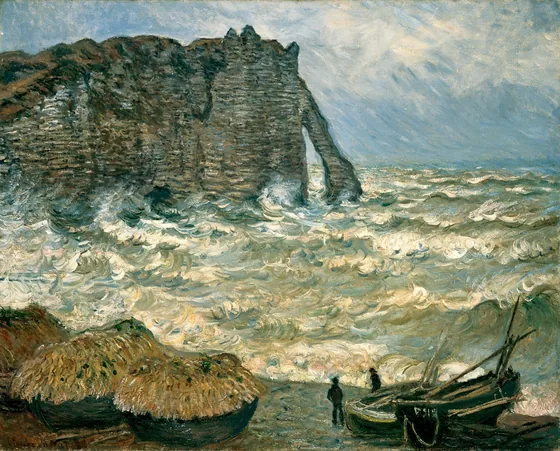 Étretat, mer agitée