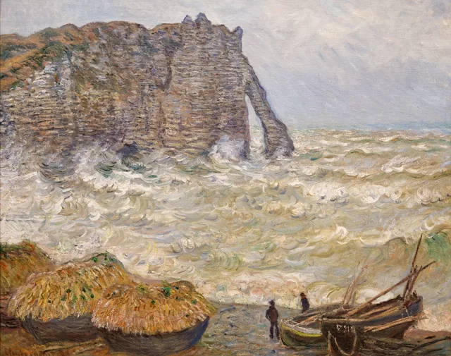 Étretat, mar agitado, Claude Monet