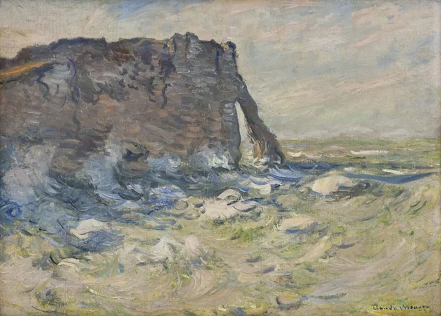 Falaise et Porte d'Aval par gros temps, Claude Monet