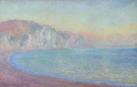Falaises à Pourville, soleil levant