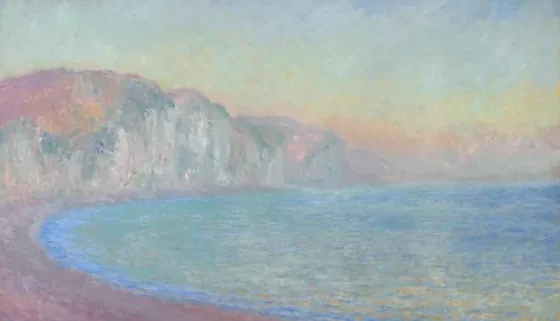 Falaises à Pourville, soleil levant
