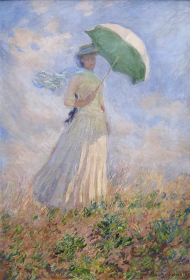Femme à l'ombrelle tournée vers la droite
