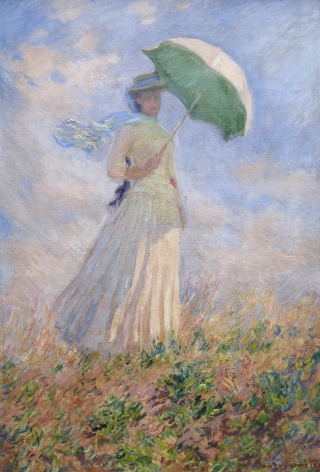 Femme à l'ombrelle tournée vers la droite, Claude Monet