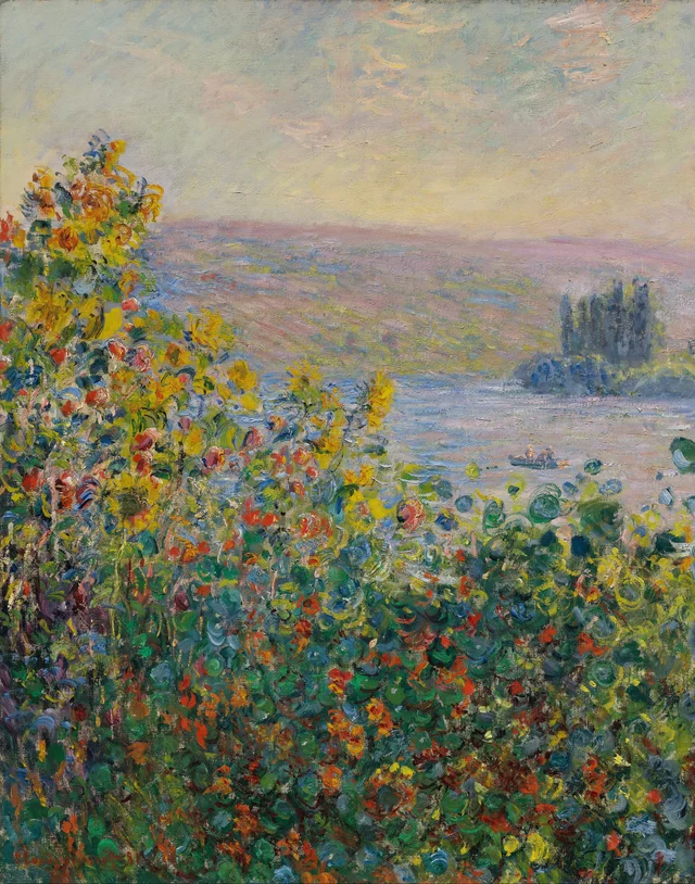 Flower Beds at Vétheuil, Claude Monet