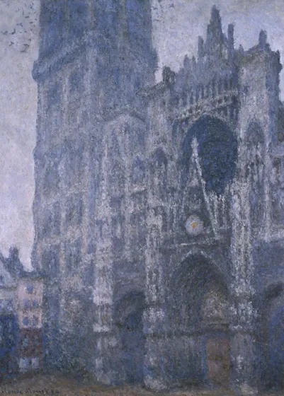 La Cathédrale de Rouen, le Portail et la tour d'Albane, Temps gris