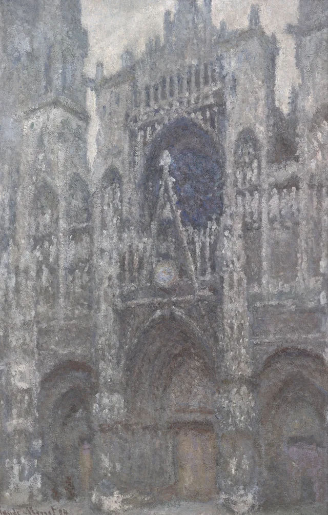 La catedral de Ruan, el portal, tiempo gris