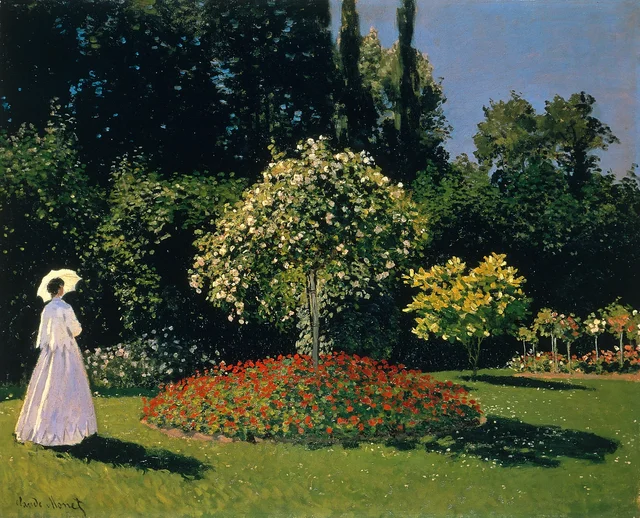La dama de blanco en el jardín