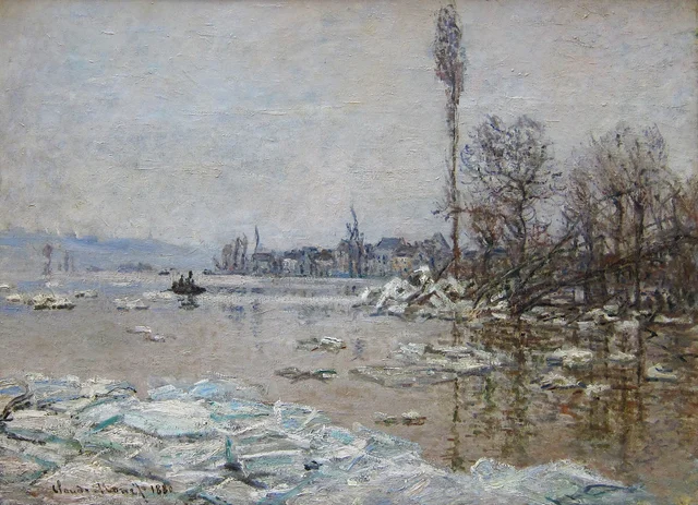 La Débâcle à Vétheuil, avec vue sur Lavacourt, Claude Monet