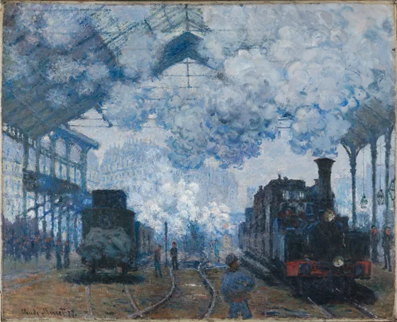 La gare Saint-Lazare, arrivée d’un train