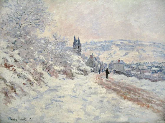 La route de Vétheuil, effet de neige