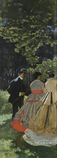 Le Déjeuner sur l'herbe, Partie gauche