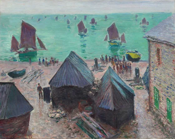 Le Départ des bateaux, à Étretat
