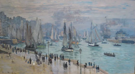 Le Havre, bateaux de pêche sortant du port