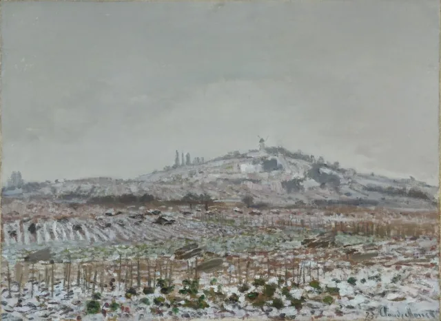 Le Moulin d'Orgemont, neige, Claude Monet