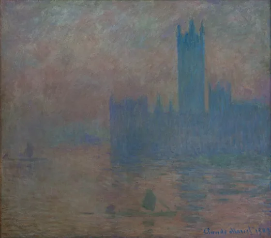 Le Parlement de Londres, effet de brouillard