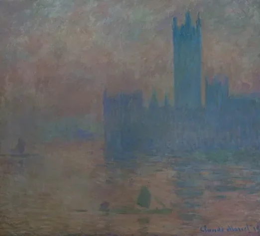 Le Parlement de Londres, effet de brouillard