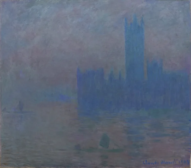 Le Parlement de Londres, effet de brouillard, Claude Monet