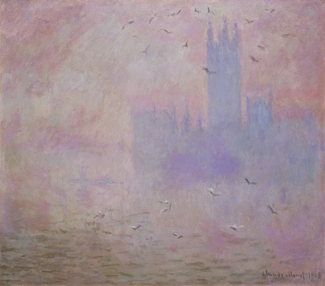 Le Parlement, les mouettes, Claude Monet