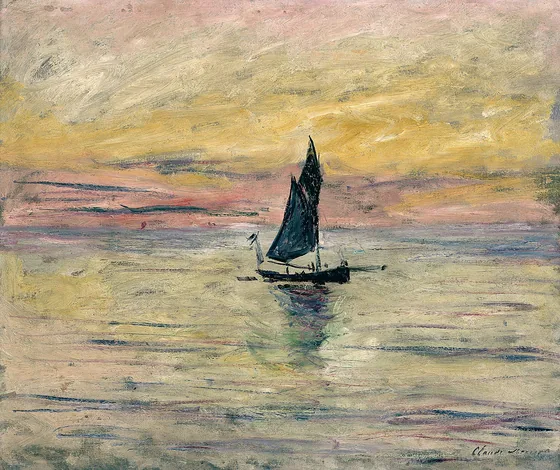 Le voilier, effet du soir