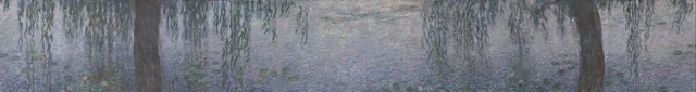 睡蓮：柳のある晴れた朝