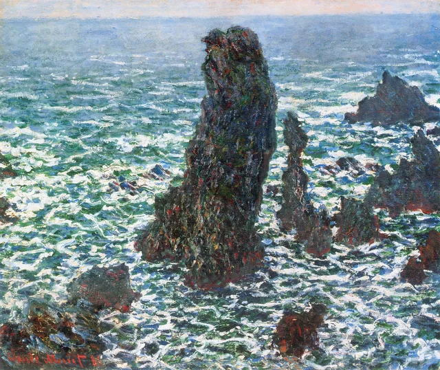 Les Pyramides de Port-Coton, Belle-Île-en-Mer, Claude Monet