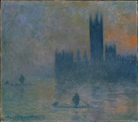 Londres, le Parlement (Effet de brouillard)