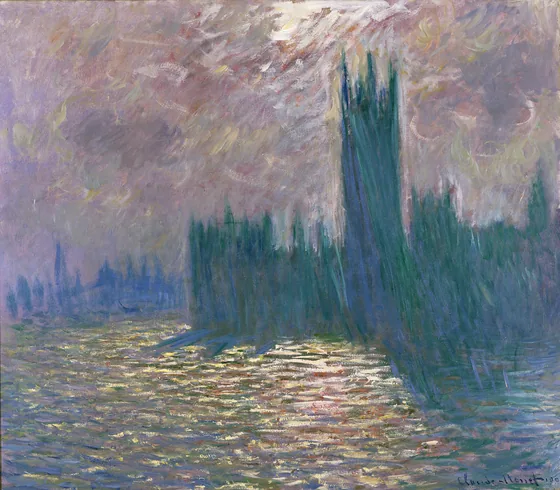 Londres, Le Parlement, Reflets sur la Tamise