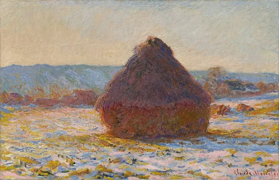 Meule, effet de neige, soleil
