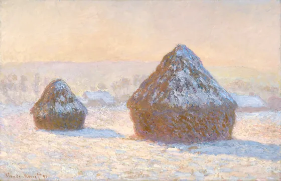 Meules, effet de neige, le matin