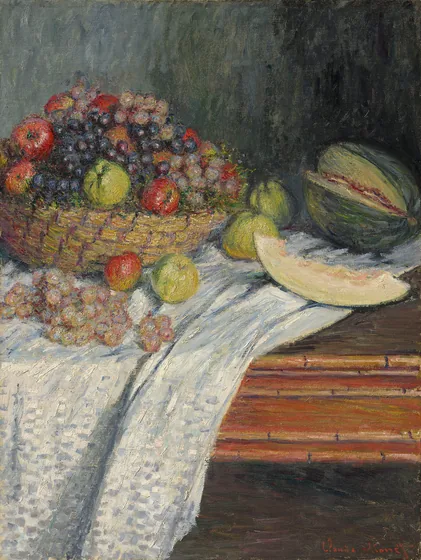 Nature morte au melon d'Espagne