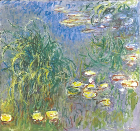 Nymphéas, bouquet d'herbes