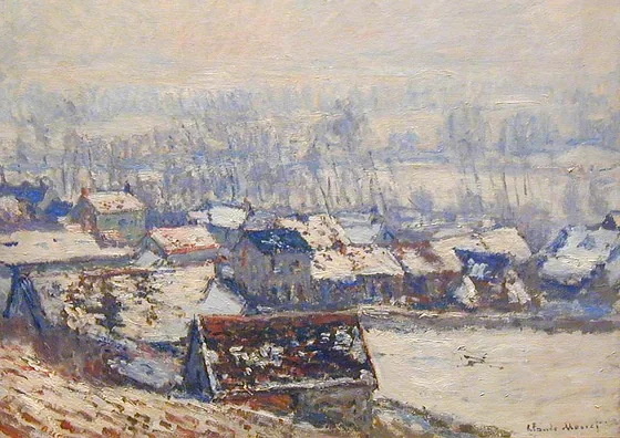 Paysage à Giverny, effet de neige