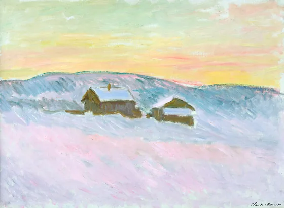 Paysage de Norvège. Les maisons bleues