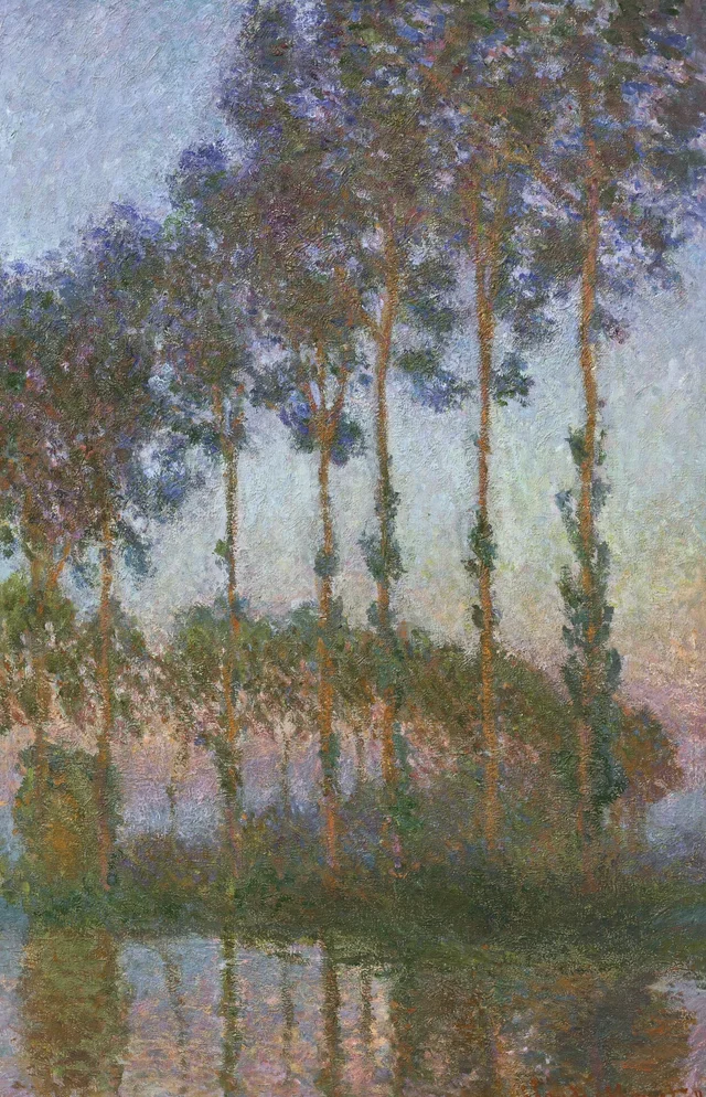 Álamos a orillas del Epte, crepúsculo