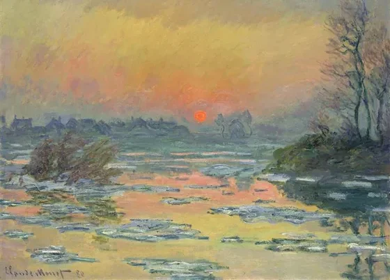 Sunset on the Seine in Winter