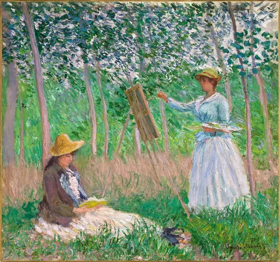 Suzanne lisant et Blanche peignant
