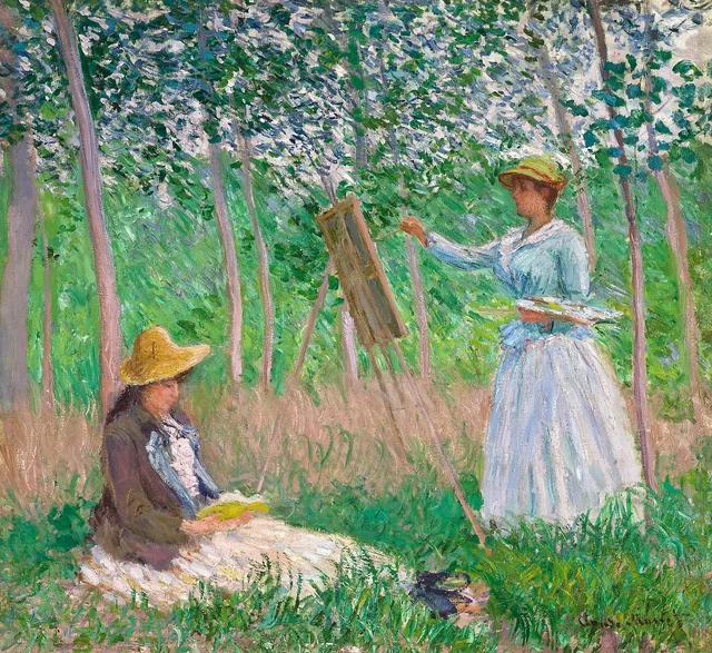 Suzanne leyendo y Blanche pintando