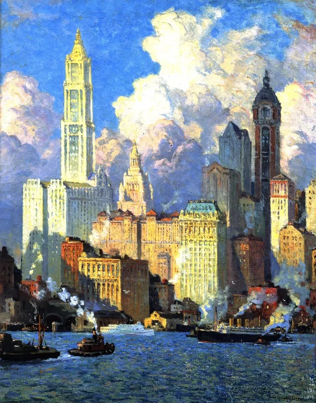 La ribera del río Hudson, Nueva York, Colin Campbell Cooper