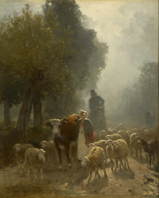 Going to Market on a Misty Morning, Constant Troyon