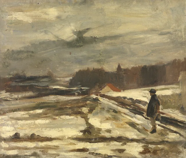 Escolar na neve, Constantin Meunier