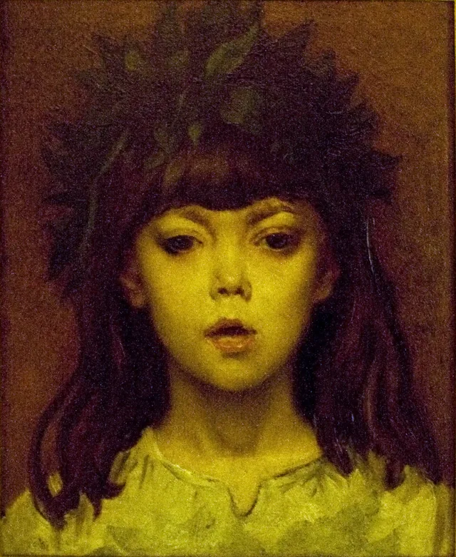 Criança coroada de louros / Retrato de Jeanne Meunier, filha do artista, Constantin Meunier