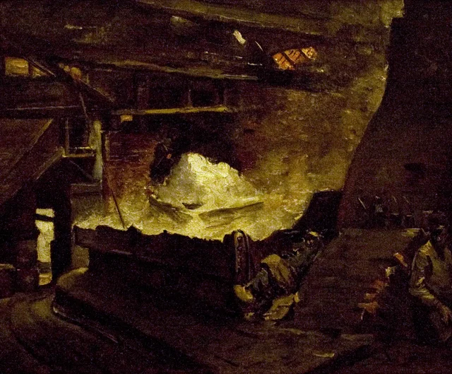 Interior de una refinería de sal en Rupelmonde, Constantin Meunier