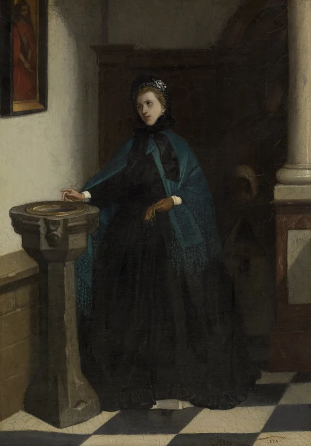 A pia de água benta, Constantin Meunier