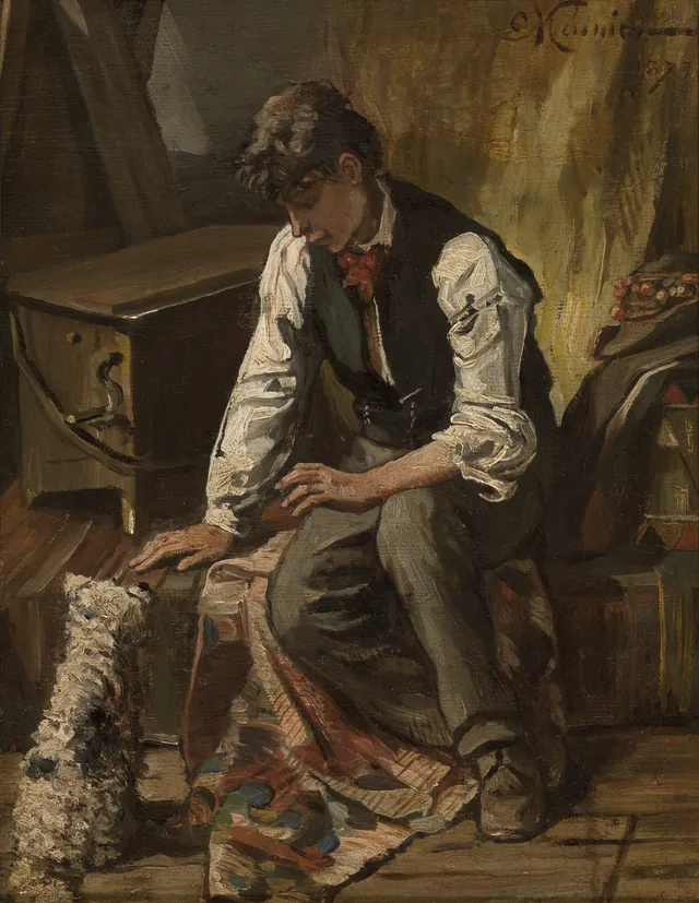 O tocador de realejo, Constantin Meunier