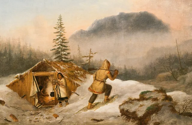 Chasseur indien et sa famille