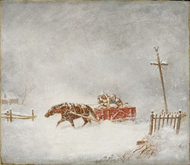 Casal de habitantes sob a nevasca, Cornelius Krieghoff