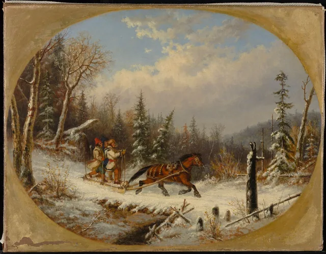 O Passeio de trenó, Cornelius Krieghoff
