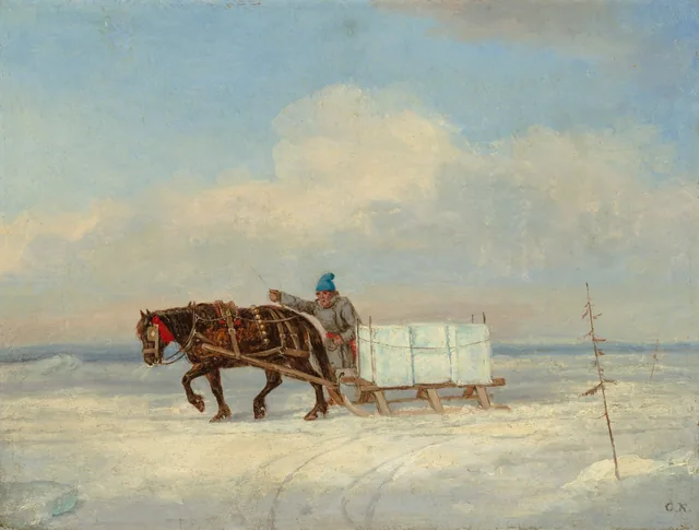 O Transporte do gelo, Cornelius Krieghoff
