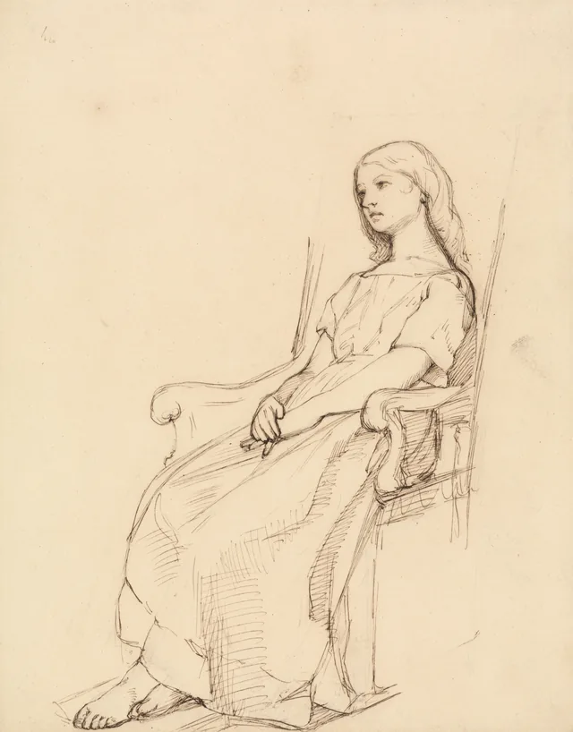 Estudo de uma moça sentada, Daniel Maclise