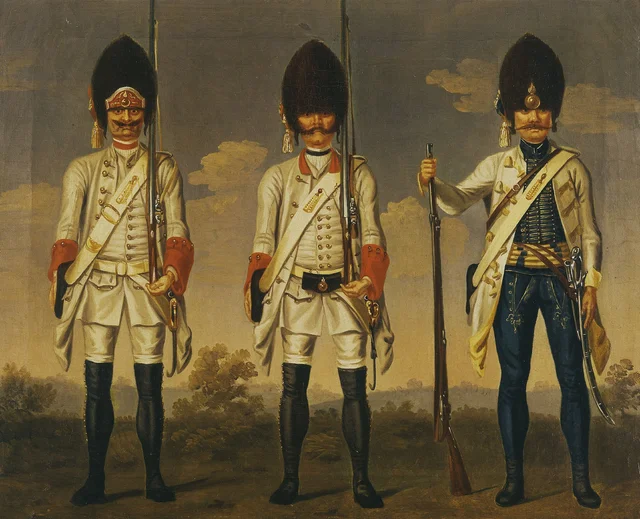 Grenadiers, two unidentified Infantry Regiments and Infantry Regiment "Ujvary"